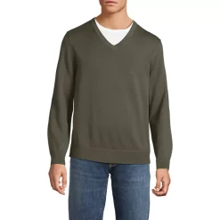 Men's Fine Gauge Cotton V Neck Sweater