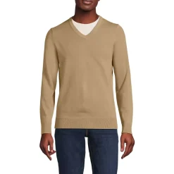 Men's Fine Gauge Cotton V Neck Sweater