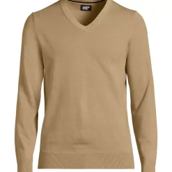 Men's Fine Gauge Cotton V Neck Sweater