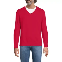Men's Fine Gauge Cotton V Neck Sweater