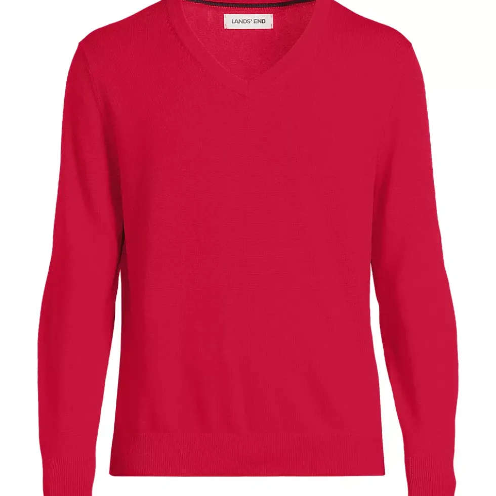 Men's Fine Gauge Cotton V Neck Sweater
