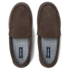 Men's Flannel Lined Suede Slip On Moccasin Slippers
