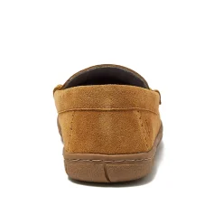 Men's Flannel Lined Suede Slip On Moccasin Slippers