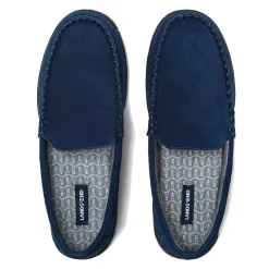 Men's Flannel Lined Suede Slip On Moccasin Slippers