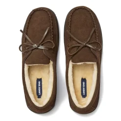 Men's Fuzzy Lined Lace Up Moccasin Slippers