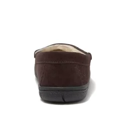 Men's Fuzzy Lined Suede Moccasin Slippers