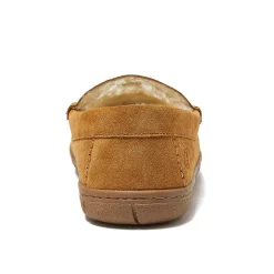 Men's Fuzzy Lined Suede Moccasin Slippers