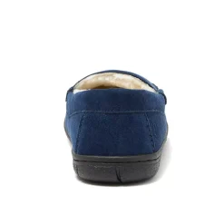 Men's Fuzzy Lined Suede Moccasin Slippers