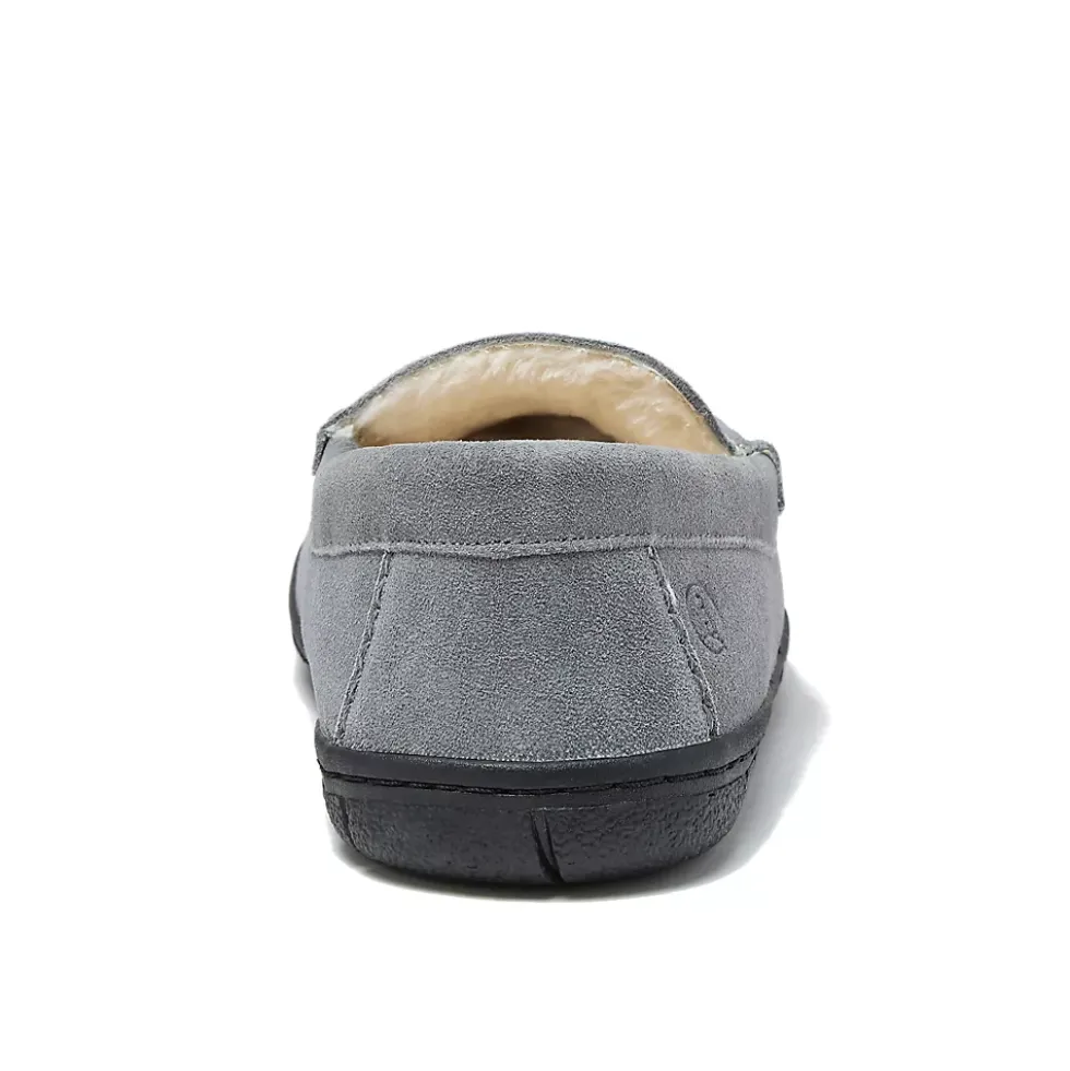 Men's Fuzzy Lined Suede Moccasin Slippers