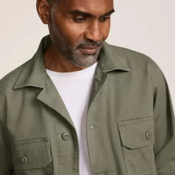 Men's Herringbone Utility Shirt Jacket