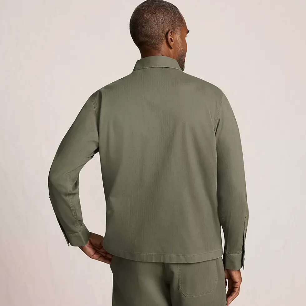 Men's Herringbone Utility Shirt Jacket