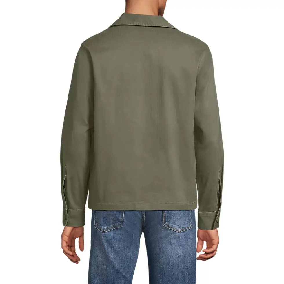 Men's Herringbone Utility Shirt Jacket