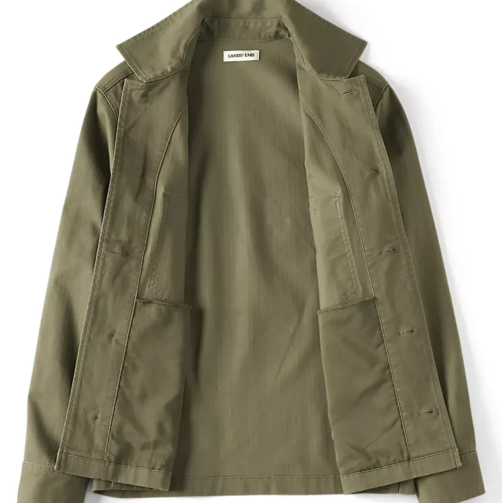Men's Herringbone Utility Shirt Jacket