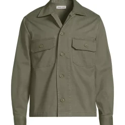 Men's Herringbone Utility Shirt Jacket