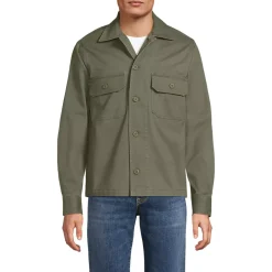Men's Herringbone Utility Shirt Jacket