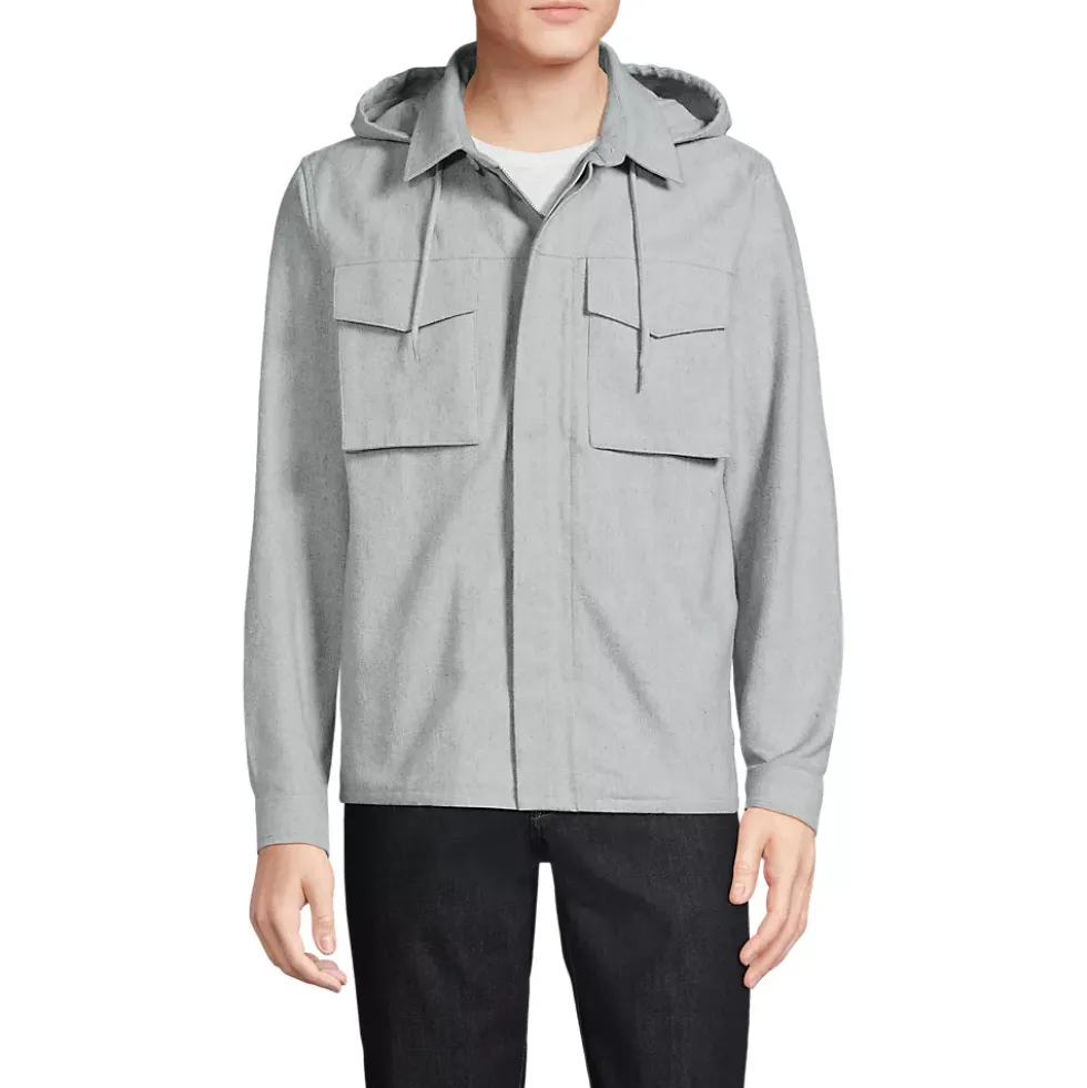 Men's Hooded Flannel Shirt Jacket