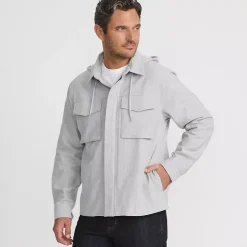 Men's Hooded Flannel Shirt Jacket