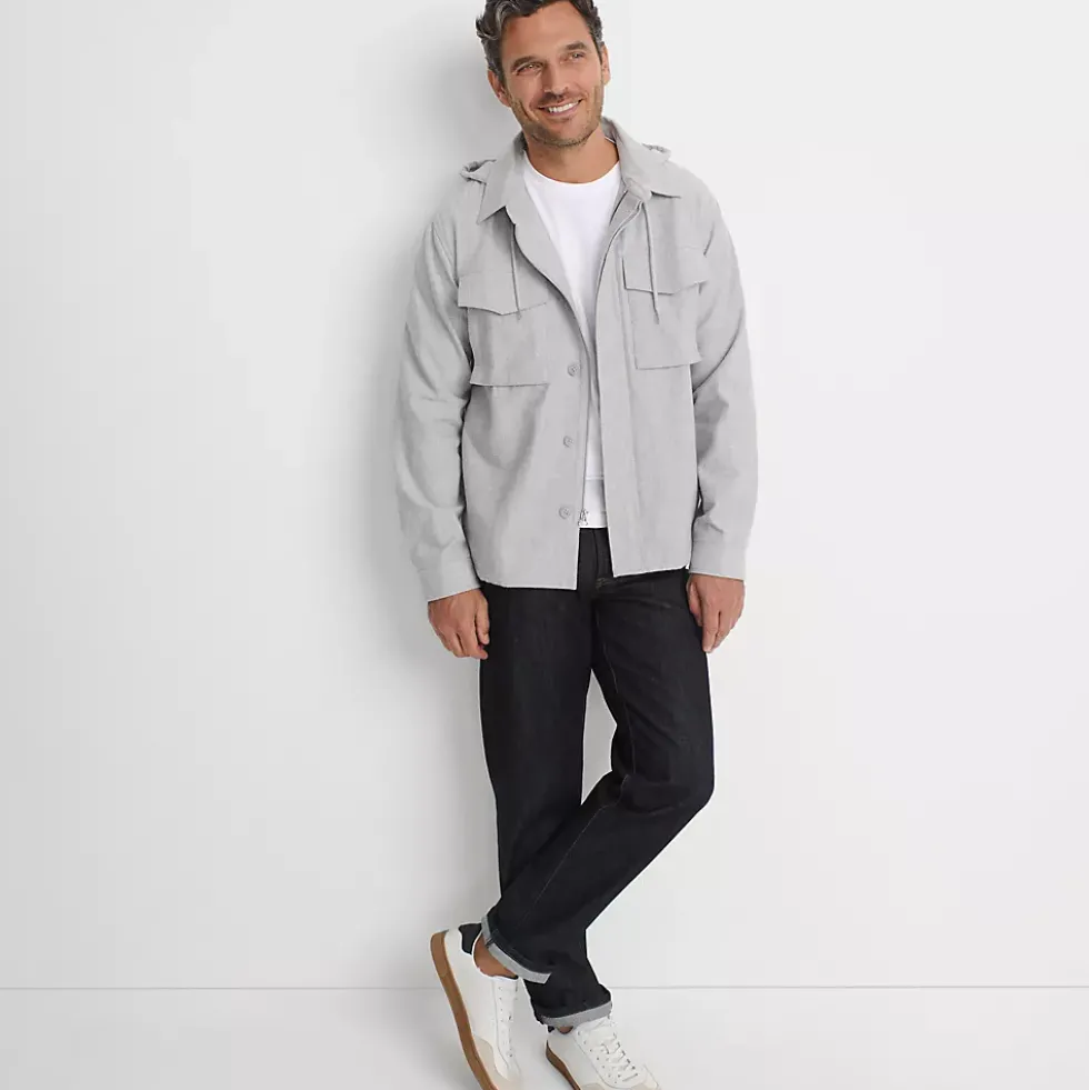 Men's Hooded Flannel Shirt Jacket