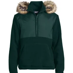 Men's Hooded Half Zip Faux Fur Sherpa Fleece Pullover
