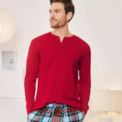 Men's Knit Rib Pajama Henley