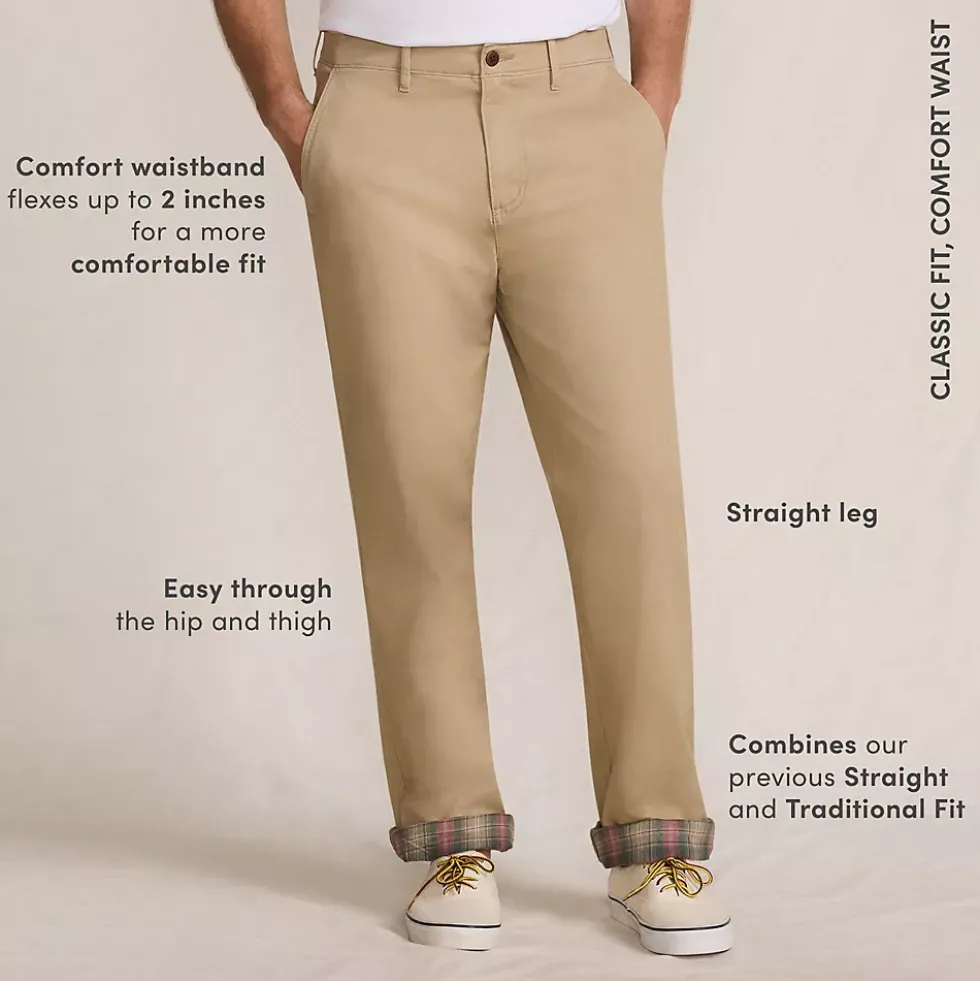 Men's Knockabout Comfort Waist Classic Fit Flannel Lined Chino Pant