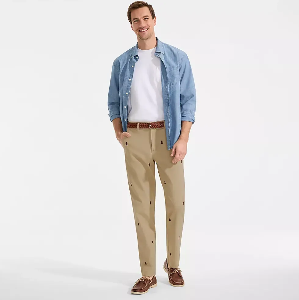 Men's Knockabout Embroidered Comfort Waist Classic Fit Chino Pant