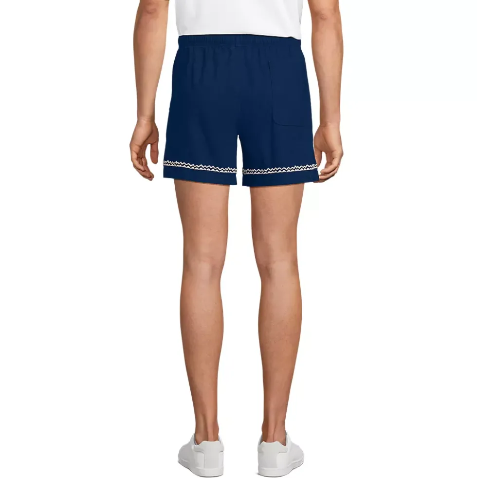 Men's 5.5" Linen Cotton Embroidered Easy Shorts