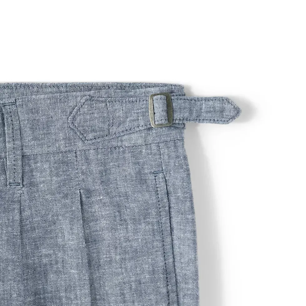 Men's Linen Cotton Pleated Relaxed Pants