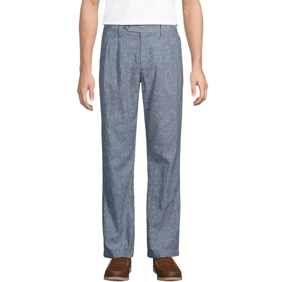 Men's Linen Cotton Pleated Relaxed Pants