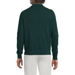 Men's Long Sleeve Cashmere Sweater Polo