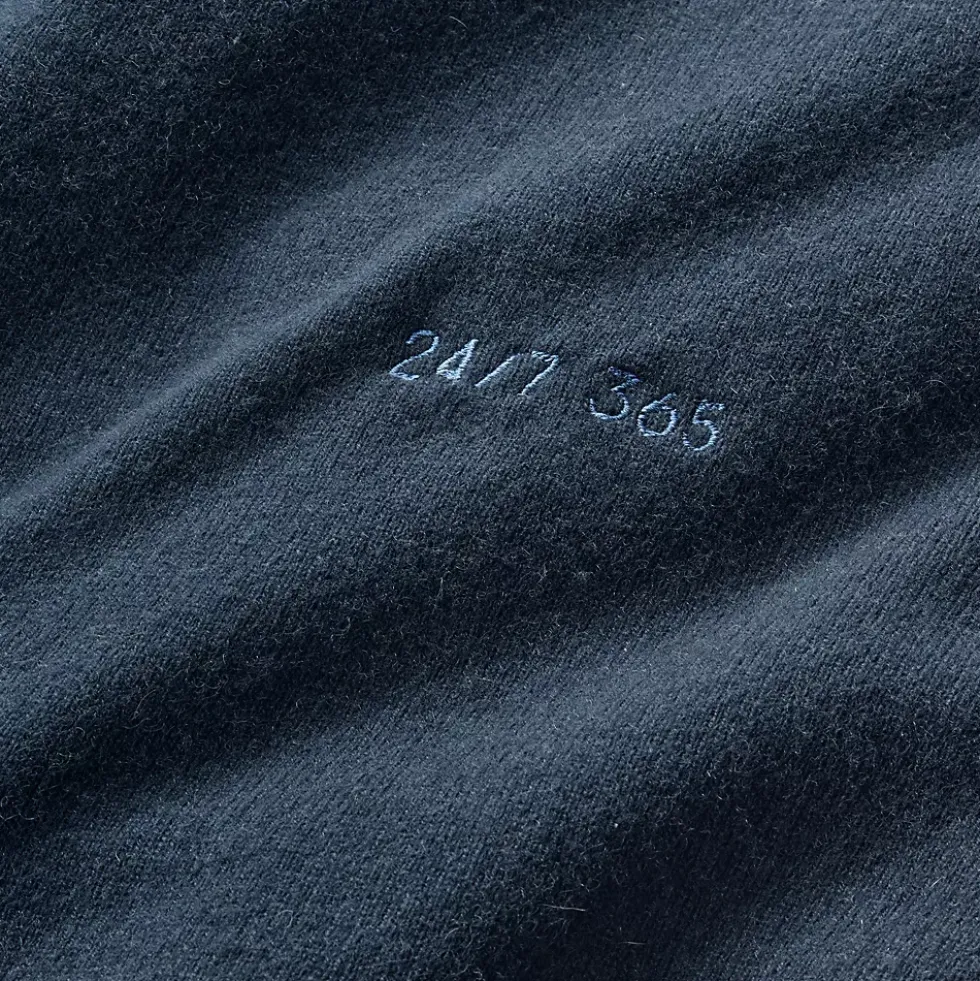 Men's Long Sleeve Cashmere Sweater Polo