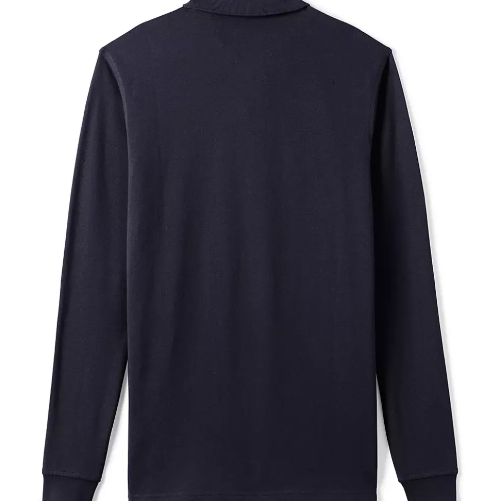 Men's Long Sleeve Classic Mesh Polo Shirt
