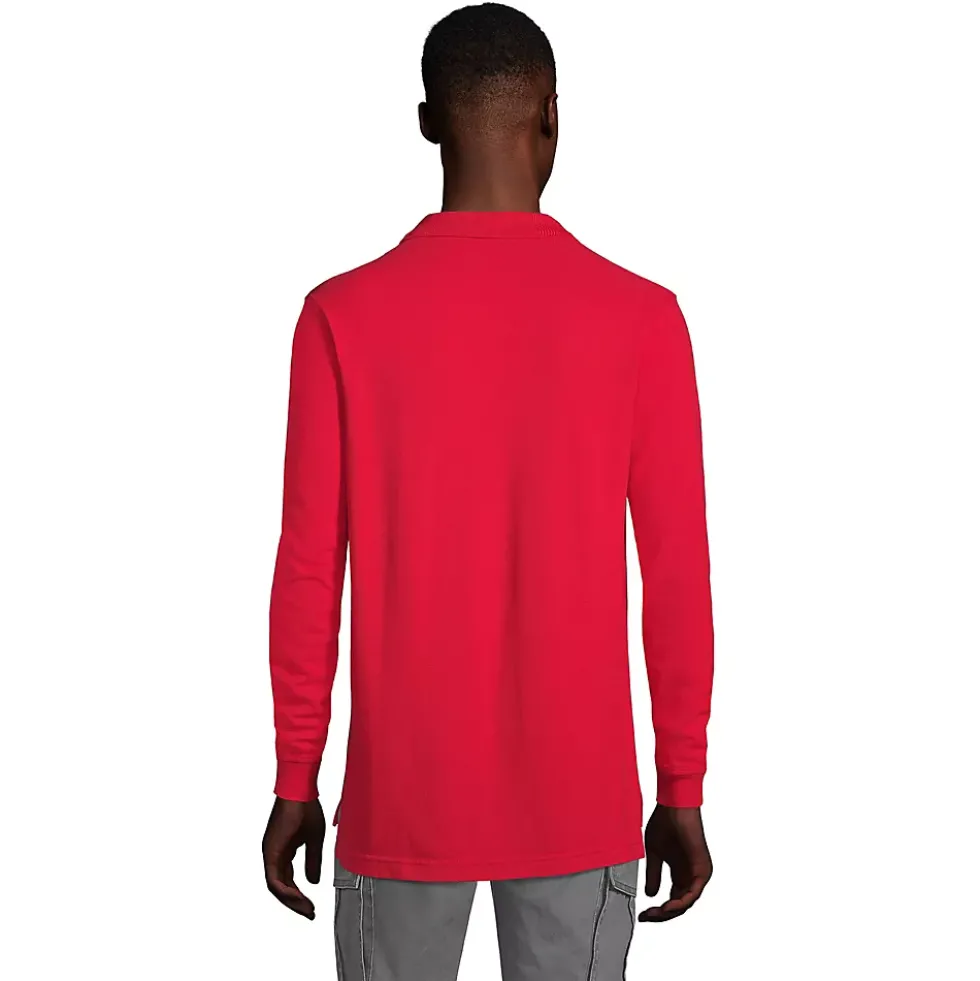 Men's Long Sleeve Classic Mesh Polo Shirt