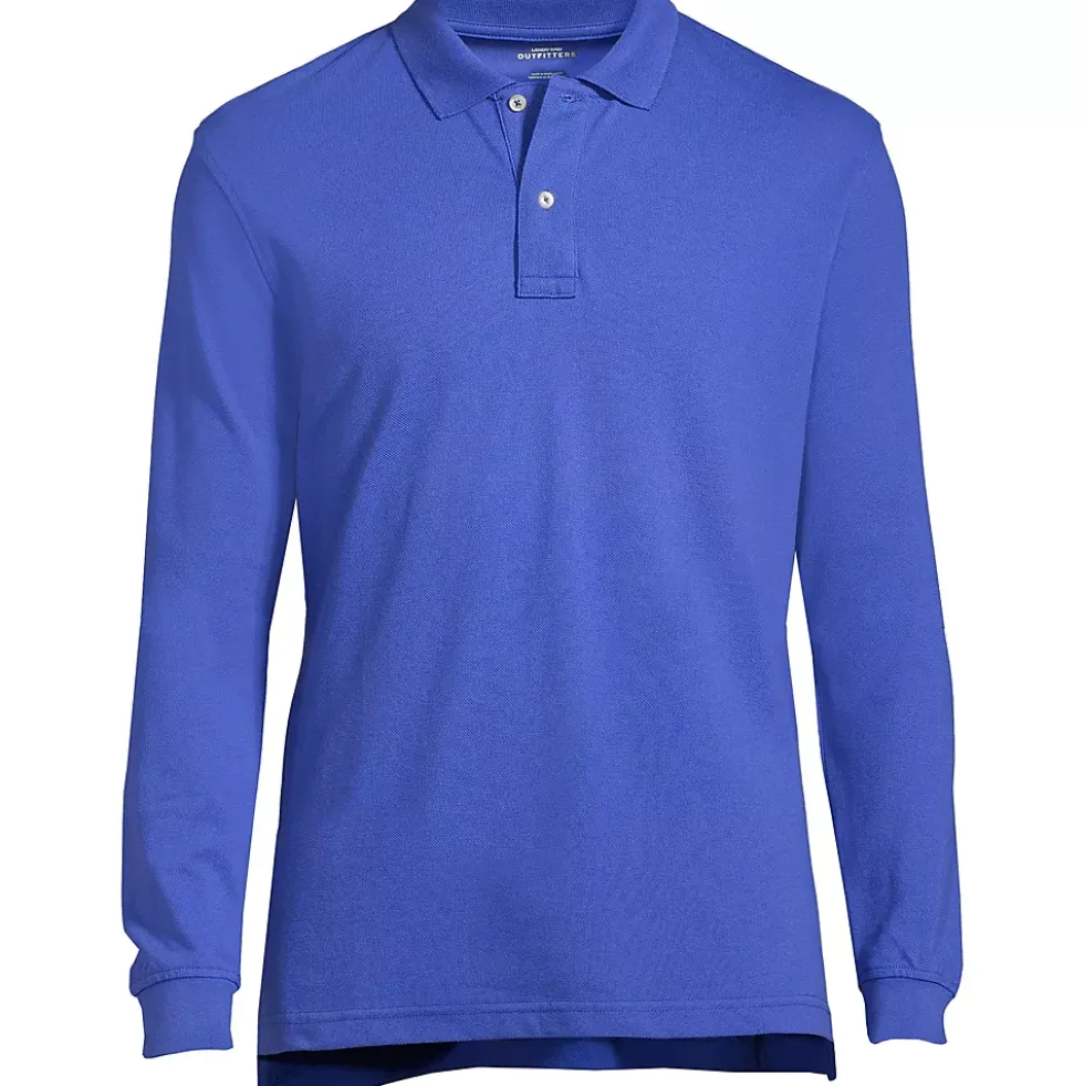 Men's Long Sleeve Classic Mesh Polo Shirt