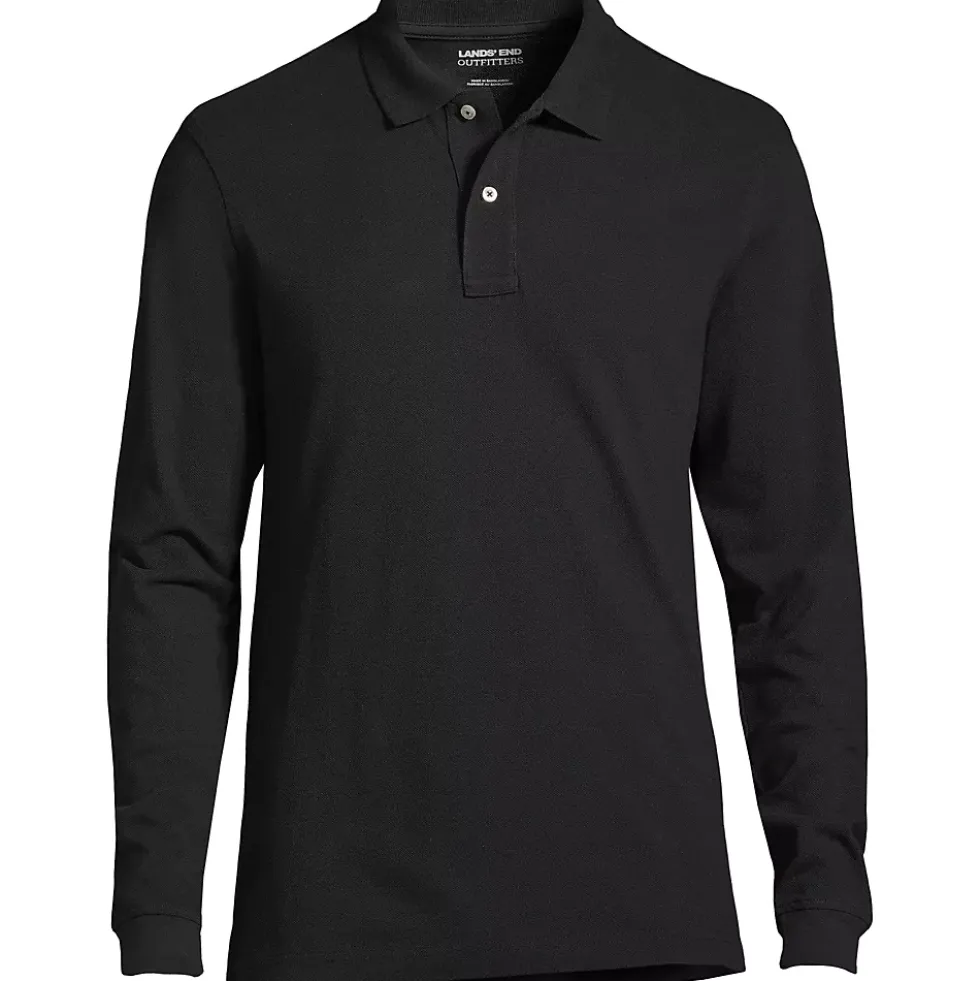 Men's Long Sleeve Classic Mesh Polo Shirt