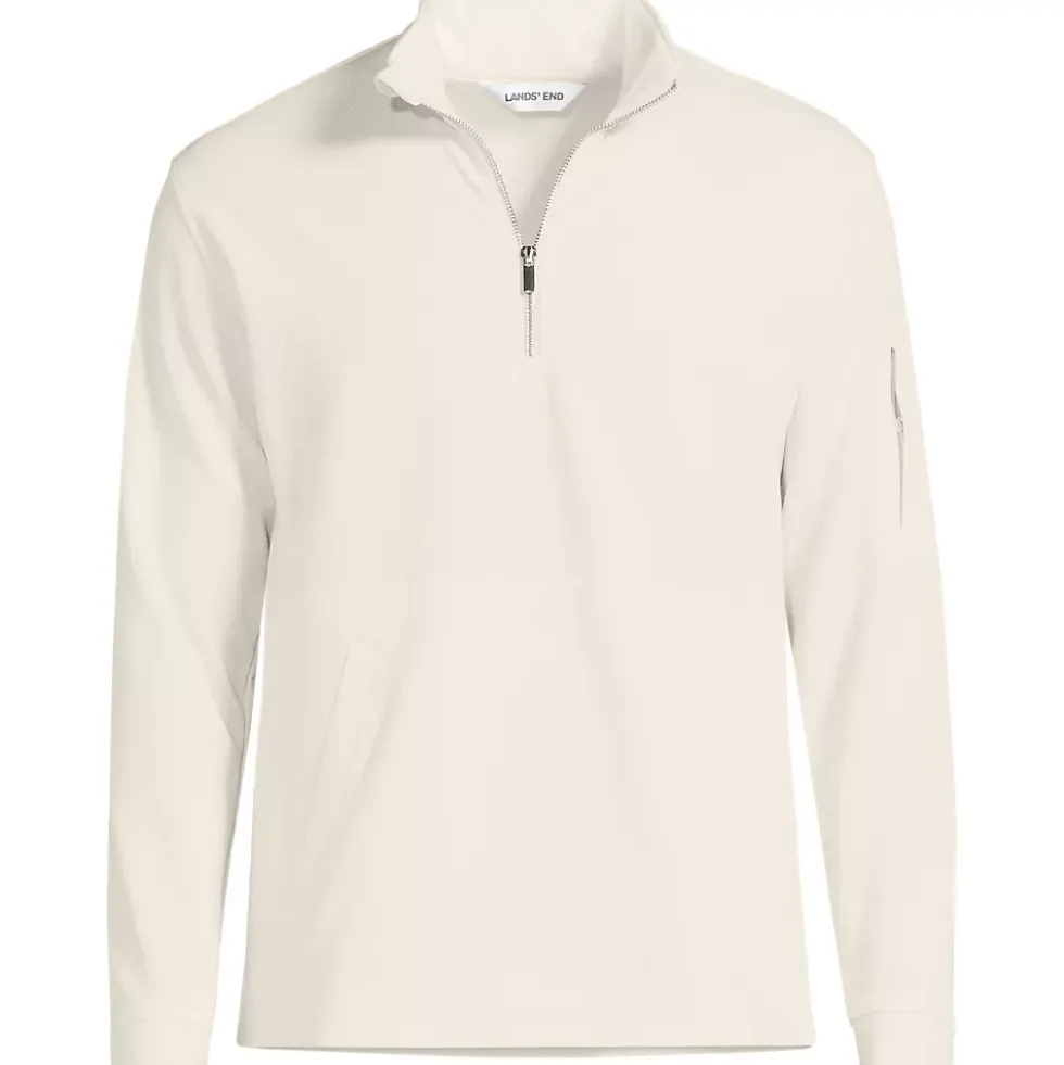 Men's Long Sleeve Cooling Performance Pique Quarter Zip