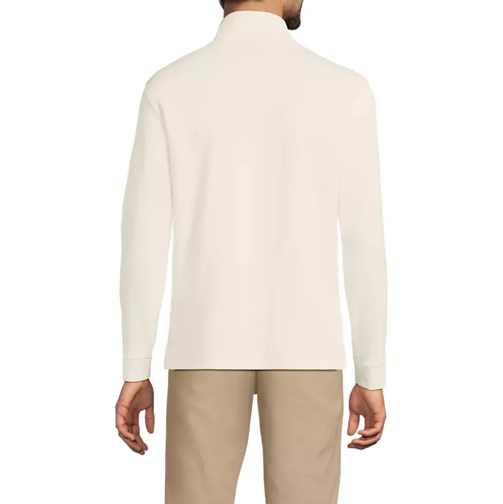 Men's Long Sleeve Cooling Performance Pique Quarter Zip