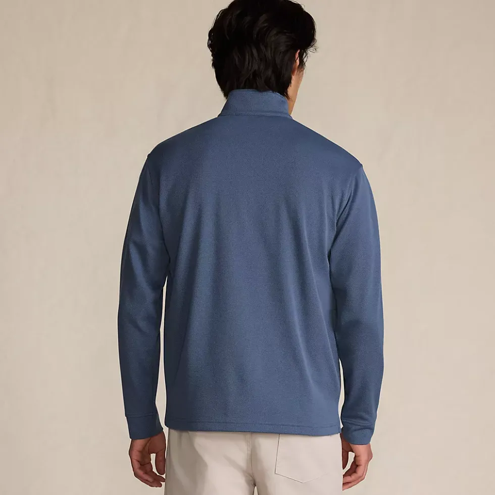 Men's Long Sleeve Cooling Performance Pique Quarter Zip