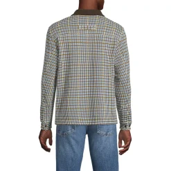 Men's Long Sleeve Corduroy Collar Bedford Rib Quarter Zip