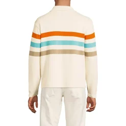 Men's Long Sleeve Cotton Rugby Sweater Polo