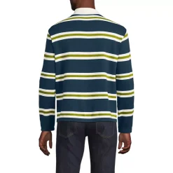 Men's Long Sleeve Cotton Rugby Sweater Polo