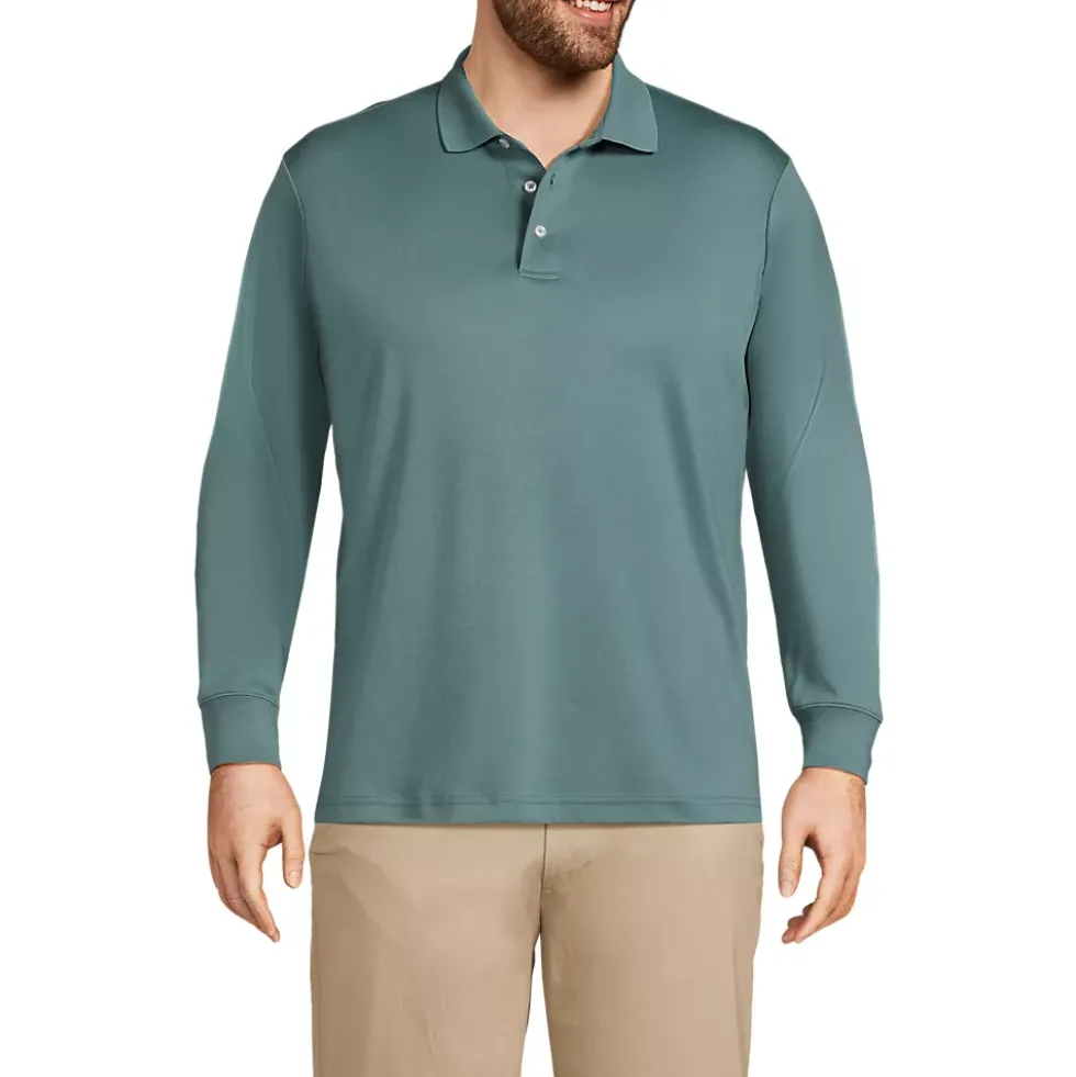 Men's Long Sleeve Cotton Supima Polo Shirt