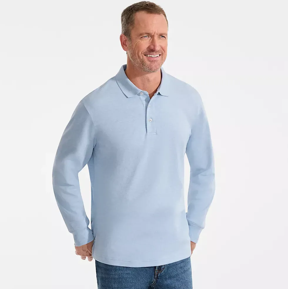 Men's Long Sleeve Cotton Supima Polo Shirt