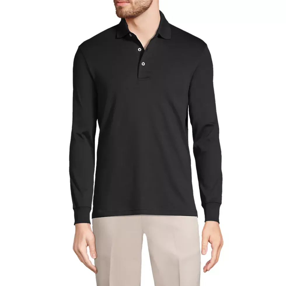 Men's Long Sleeve Cotton Supima Polo Shirt