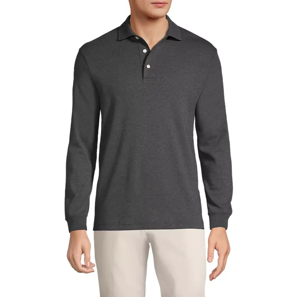 Men's Long Sleeve Cotton Supima Polo Shirt