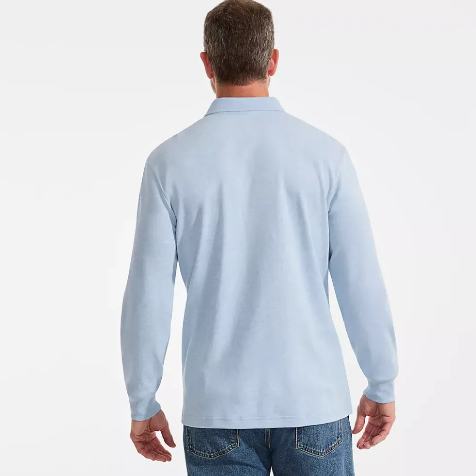 Men's Long Sleeve Cotton Supima Polo Shirt