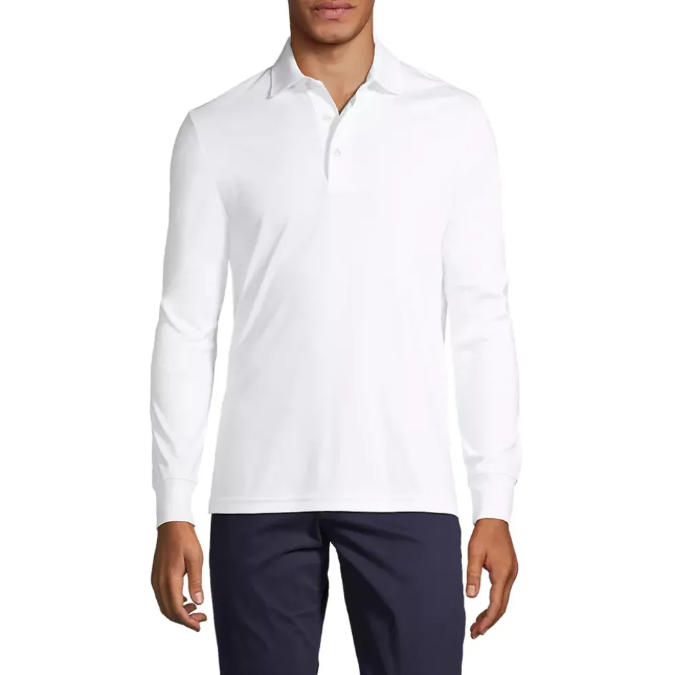 Men's Long Sleeve Cotton Supima Polo Shirt