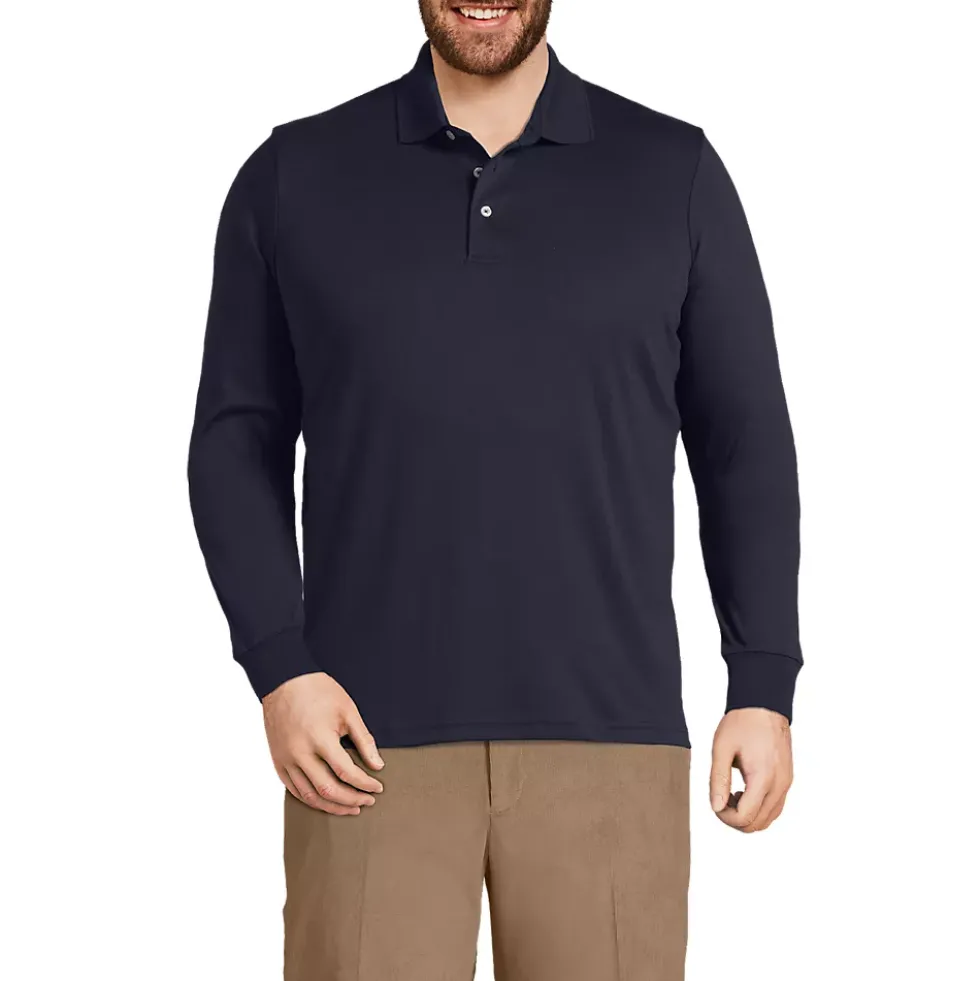 Men's Long Sleeve Cotton Supima Polo Shirt