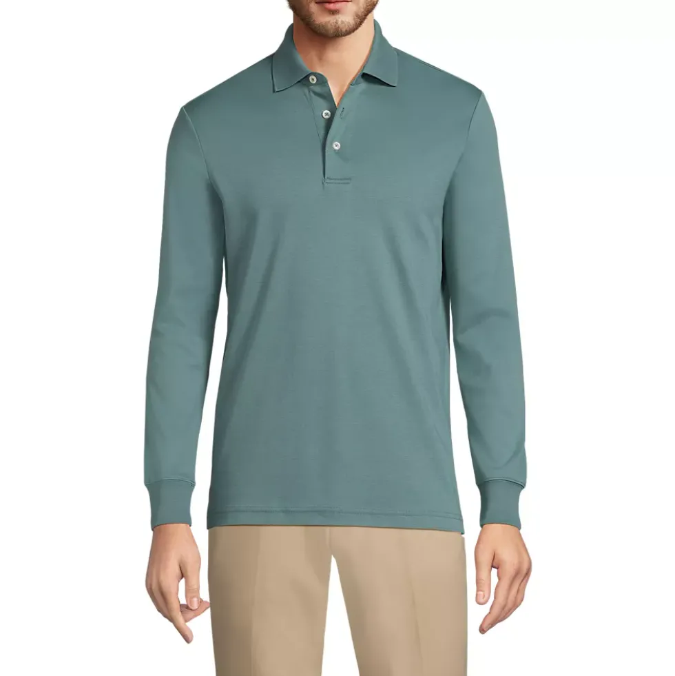 Men's Long Sleeve Cotton Supima Polo Shirt