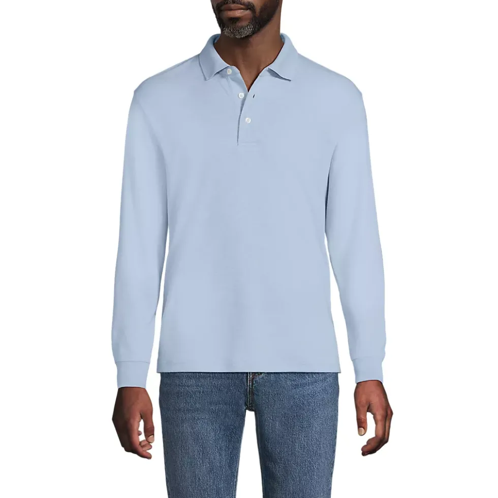 Men's Long Sleeve Cotton Supima Polo Shirt